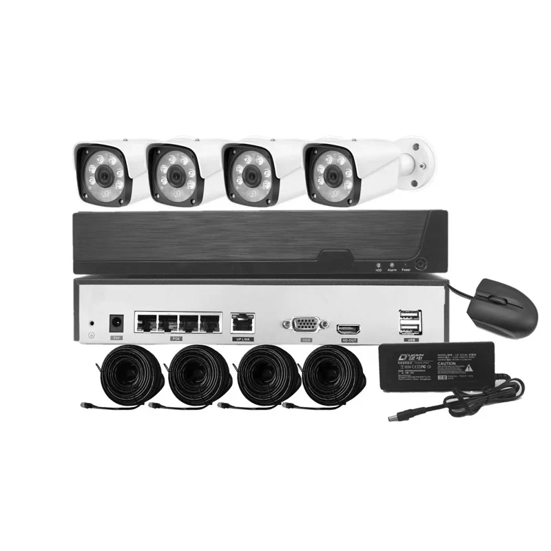 4ch 3MP POE NVR high quality low cost cctv camera kit surveillance system