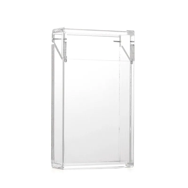 High Quality Fashion Waterproof Plastic Acrylic Transparent Smoking Cigarette Case 20 Pack Holder Box