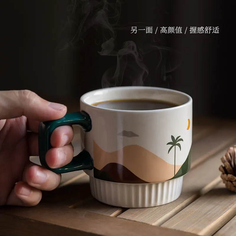 Wholesale Sublimation ready Porcelain White Ceramic Coffee Ceramic Mugs  Cups with Large Handle for Hot or Cold Drinks