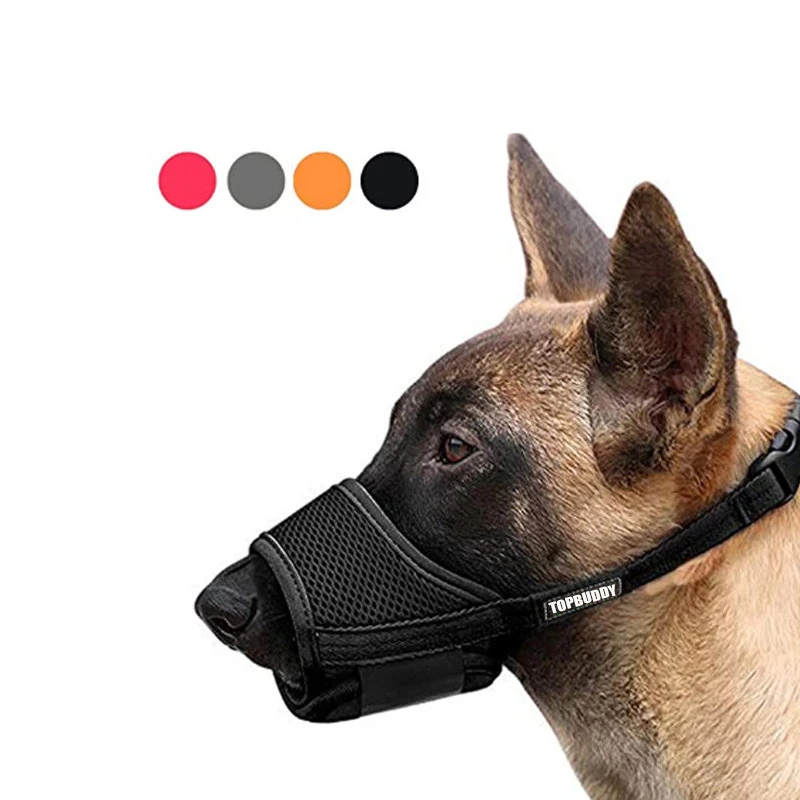 Custom logo Nylon Breathable Mesh Sturdy Dog Muzzles with Adjustable Straps to Prevent Biting Barking Chewing