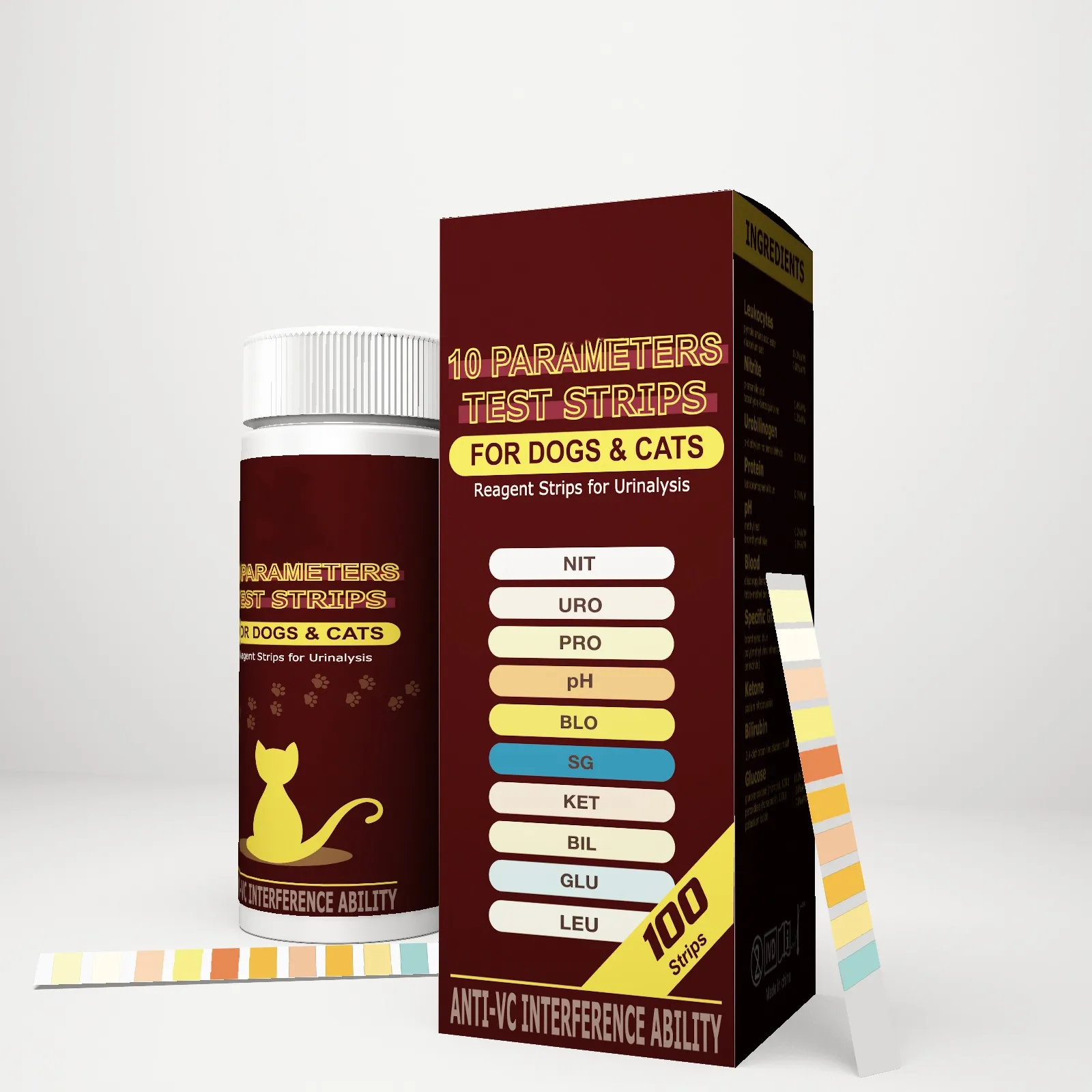 Медицинские ветеринарные полоски для мочи 10 параметров набор быстрого тестирования животных