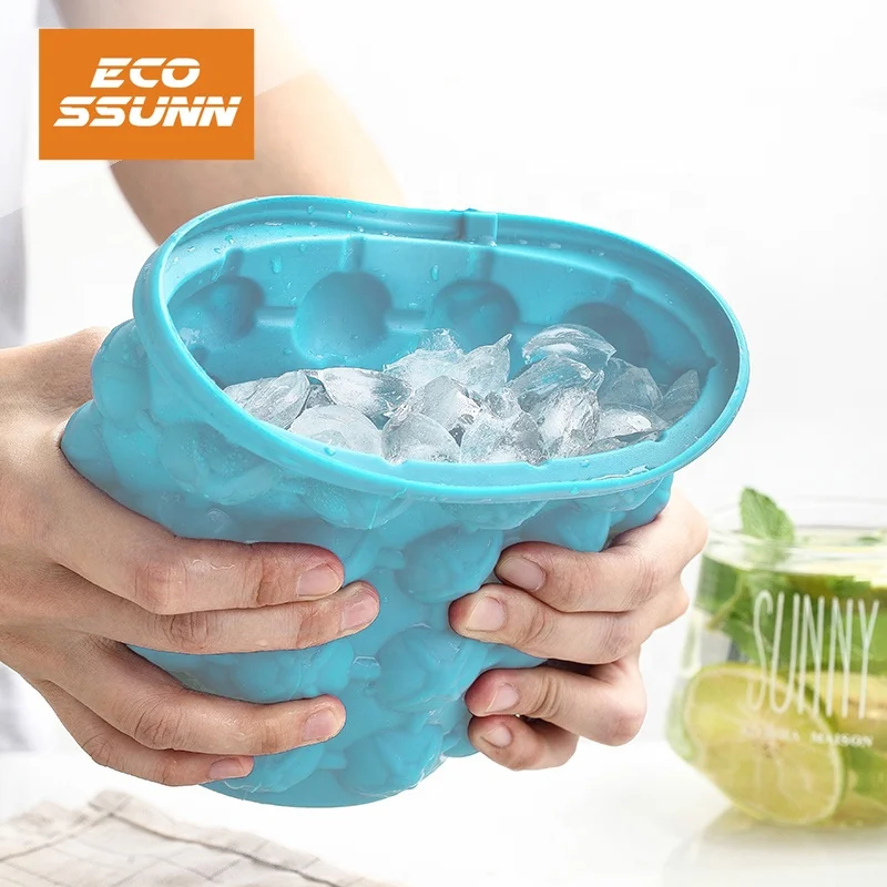 custom creative Personality Ice Cube Maker Silicone Bucket  Home Silicone Fast Cooling Insulation Ice Bucket