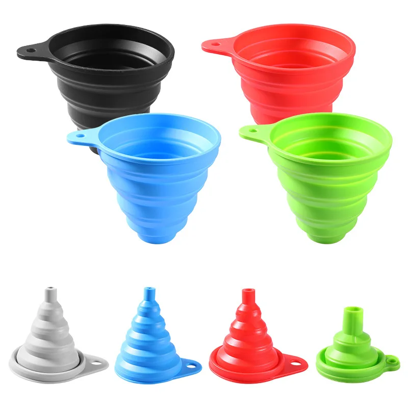 Kitchen Gadgets Accessories Foldable Silicone Collapsible Funnels for Filling Water Kitchen Utensils Funnel Water Bottle Funnel