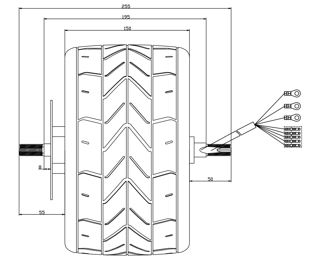 10 inch  Citycoco 48V-60V 500W Hub Motor Fat Tyre Wheel