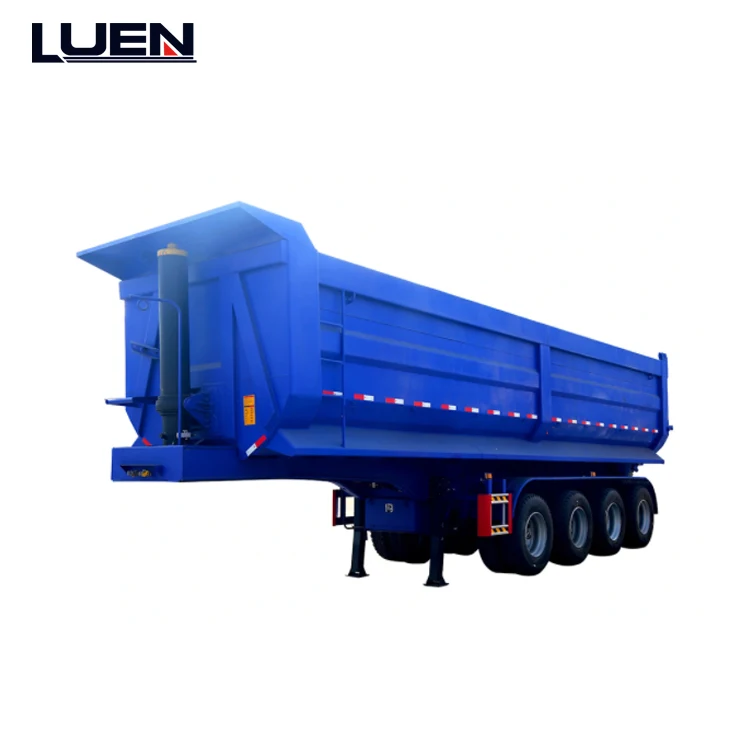 luen 50tons 40cubic meter U shape 4 axles dump tipper semi trailer for coal or