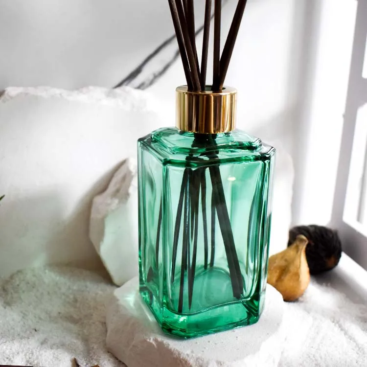 hotel collection custom color reed apothicary empty filling with box hexagon reed diffuser glass bottle