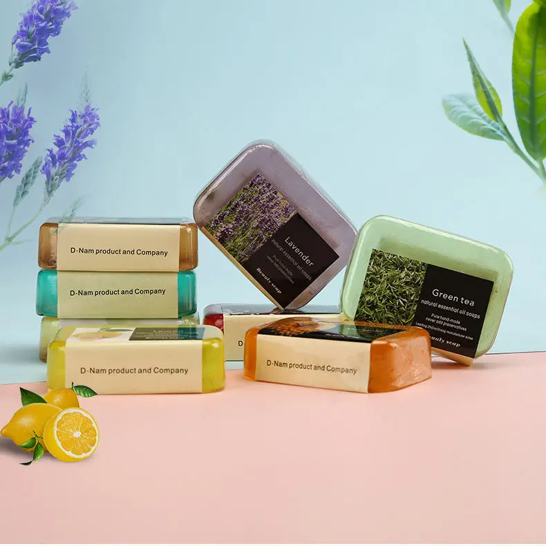 Custom labels logo individual design dried flower ingredients facial soap essential oil face body wash spa soap