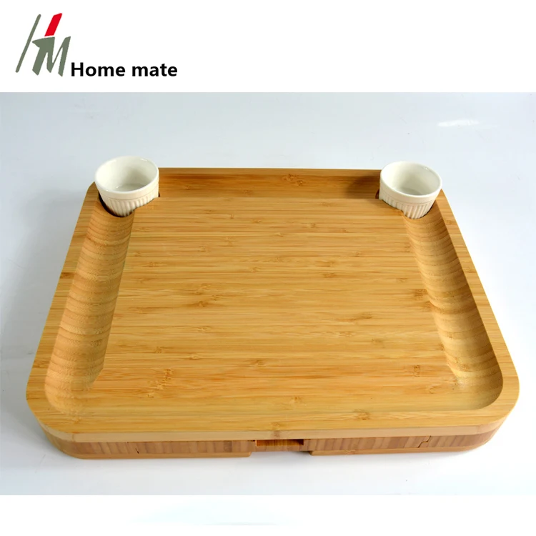  Кухонная доска для сыра и набор ножей Бамбуковая тарелка разделочная Сервировочная колбасных изделий с выдвижным ящиком