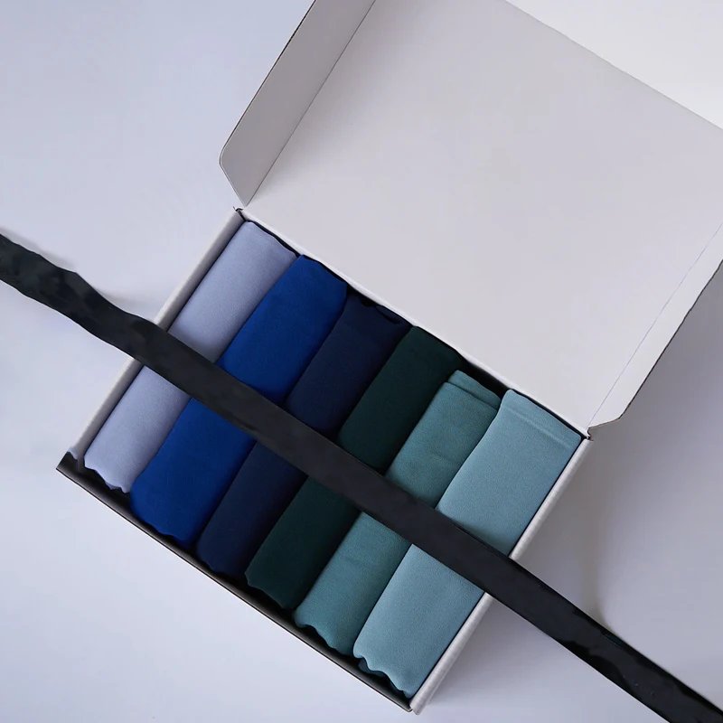 Premium Custom Muslim Chiffon plain Hijab Scarf Gift Box 6PCS/Set hijab packaging box