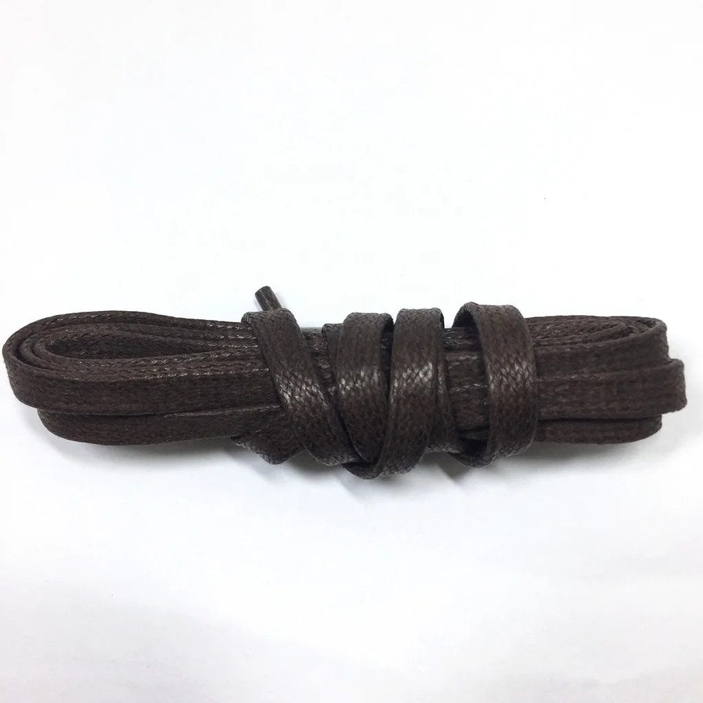 Men leather shoes use stock colors cotton braided custom length waterproof flat waxed shoe laces