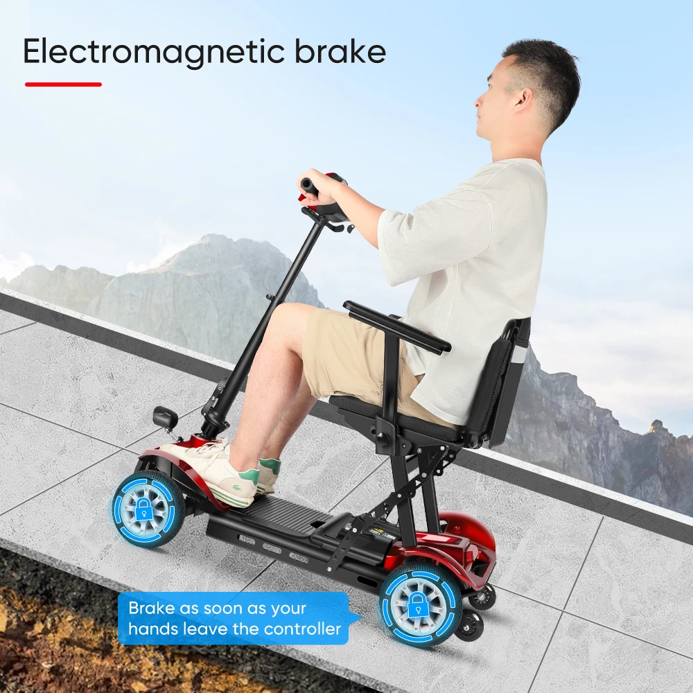 High Quality Alumminum Alloy Folding Mobility Scooter Comfortable Seat Portable Mobility Scooter