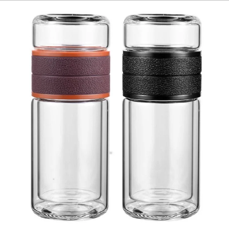 Wholesale gift promotional Glass Tea Infuser Tea Tumbler Bottle for Loose Leaf Tea, Fruit and Cold Brew Coffee