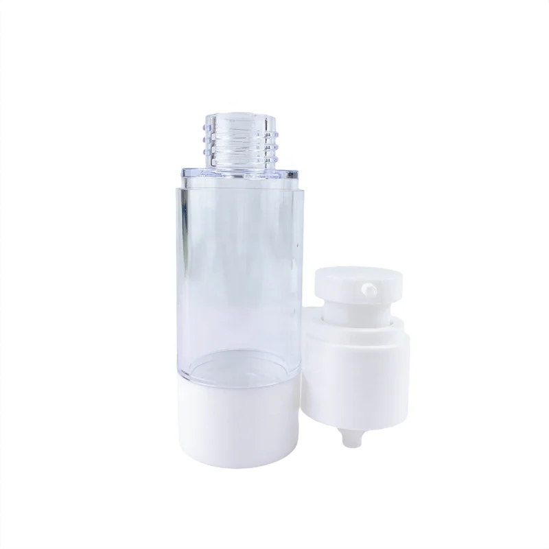 Hot pump lotion dispenser cosmetic bottle Free label sticker design 15ml airless pump bottle