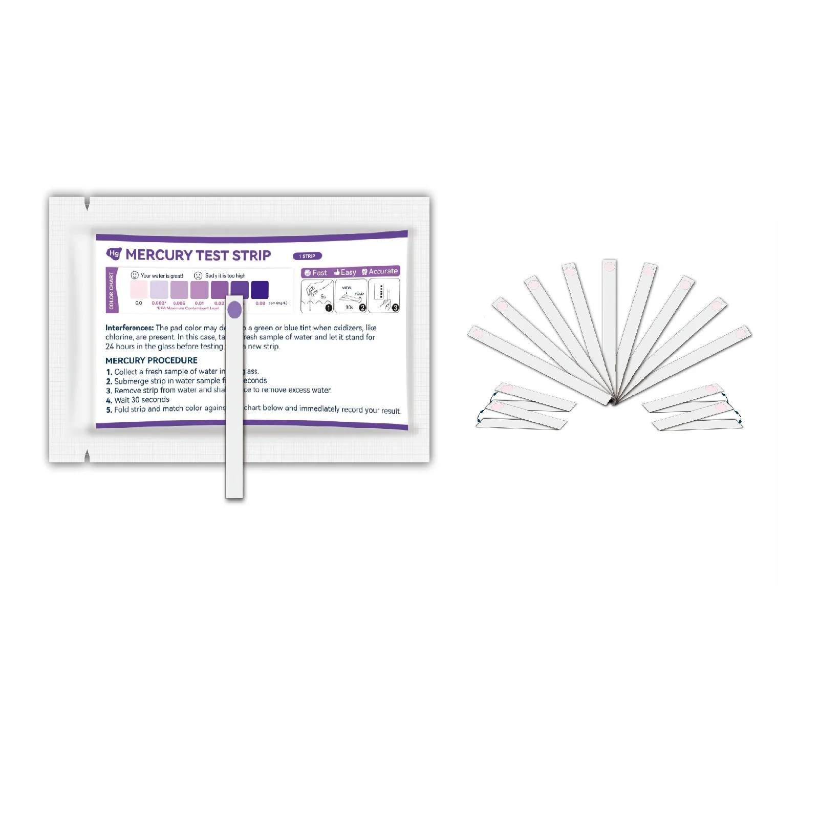 Набор для ручного испытания воды Vansful тест-полоски ртути из пластика