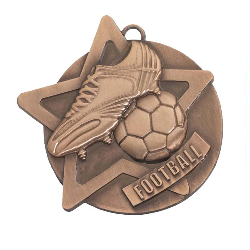 Wholesale custom blank metal zinc alloy baseball soccer football medals with ribbon
