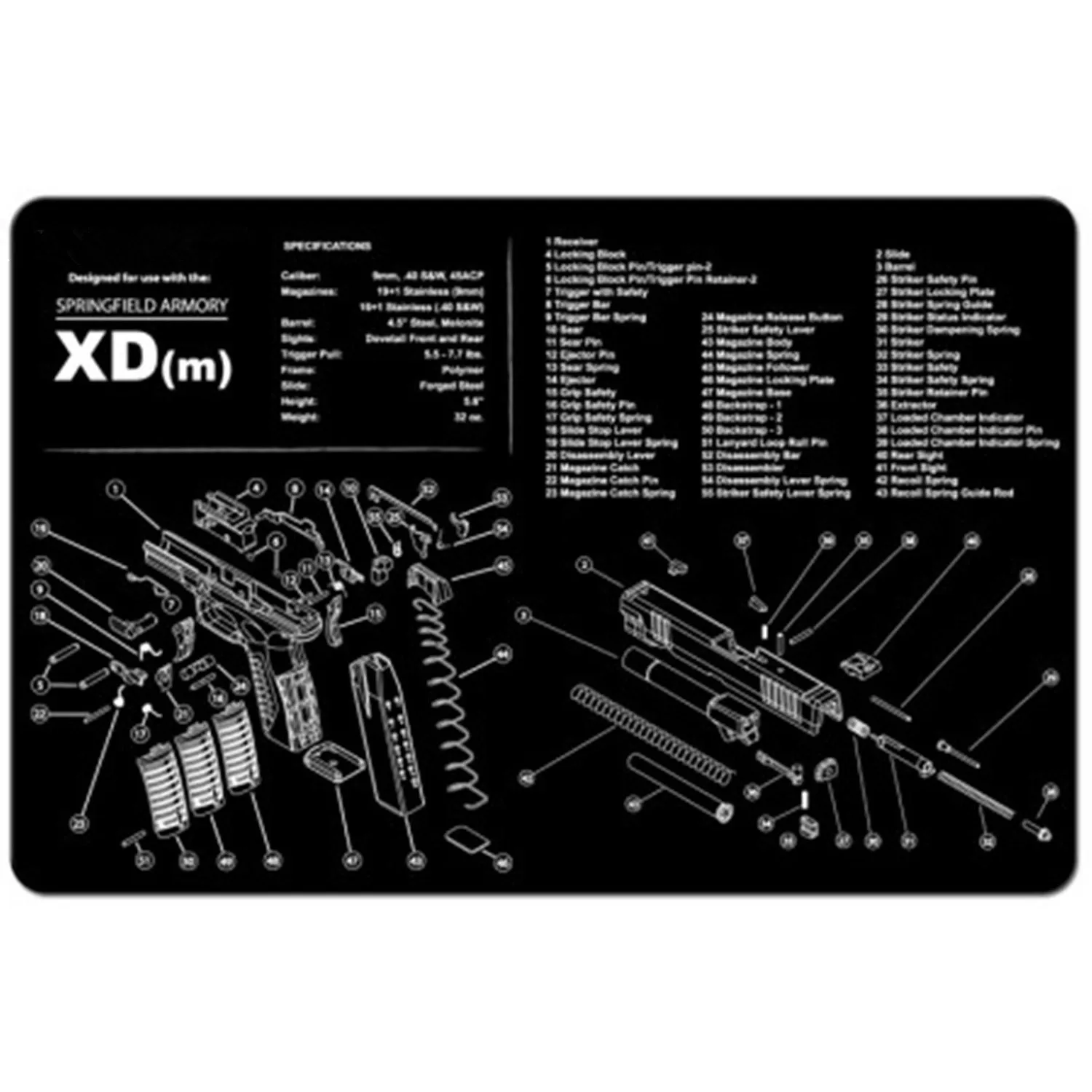 OEM Печатный военный коврик для чистки пистолета 36x12 дюймов резиновый AR15/AK47/Ремингтон
