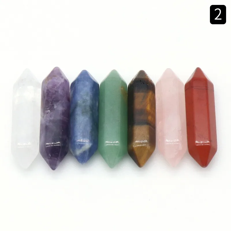 7 Chakra Sets Natural Crystal Point and Tumbled Sets Craft Christmas Gift Souvenir Healing Stones