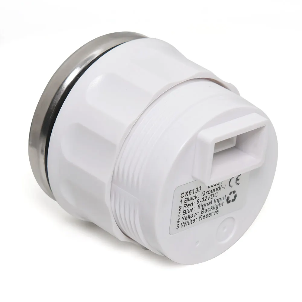 240-33 Fuel Float Sensor with 52mm Fuel Level Gauge 7 Color LED Oil Tank Level Indicator for Marine Boat Car Truck Empty to Ful