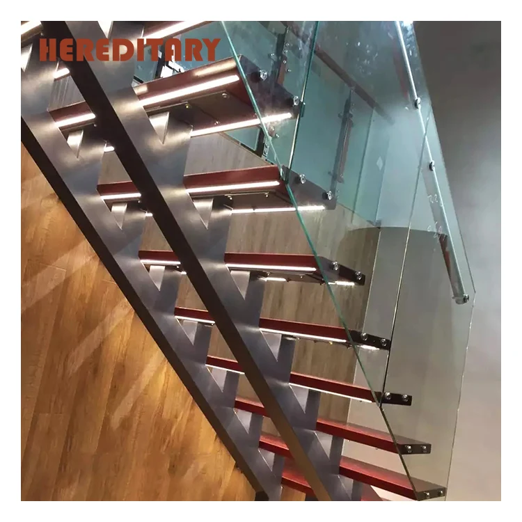 Australian/canadian standard staircase modern interior staircase with wooden steps indoor stairs