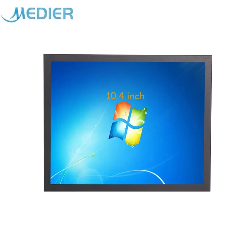 Medier Wholesale High Brightness 10.4 Inch 1024x768 monitor Industrial Resistive Touch Screen Monitor With DVI VGA HDM