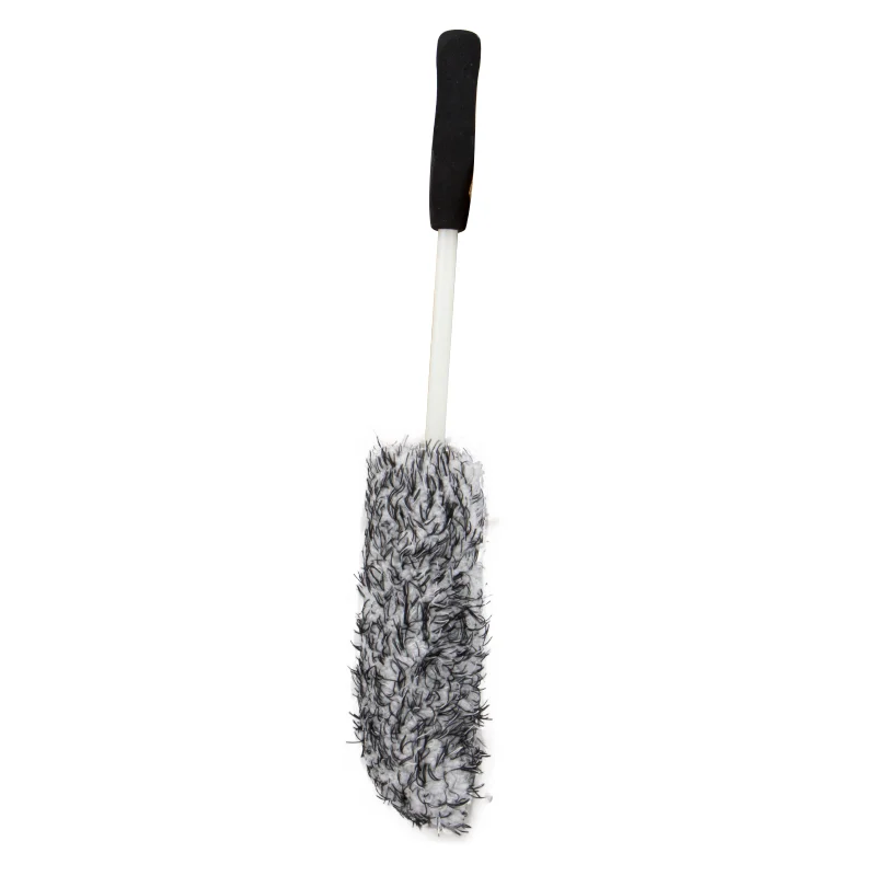 AUTO CARE Car Wheel Cleaning Brush Metal Free Synthetic Wool Tire Rim Brush,Soft Cleaning Brush,Dense Fibers Car Brush