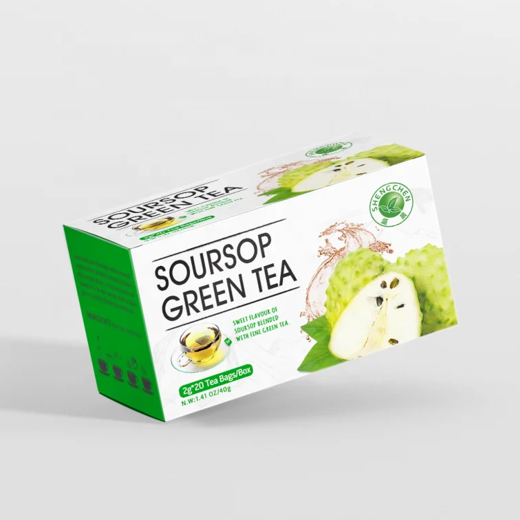 OEM бренд Soursop, зеленый чай с натуральным ароматом, чай Soursop 2gx20, чайные пакетики