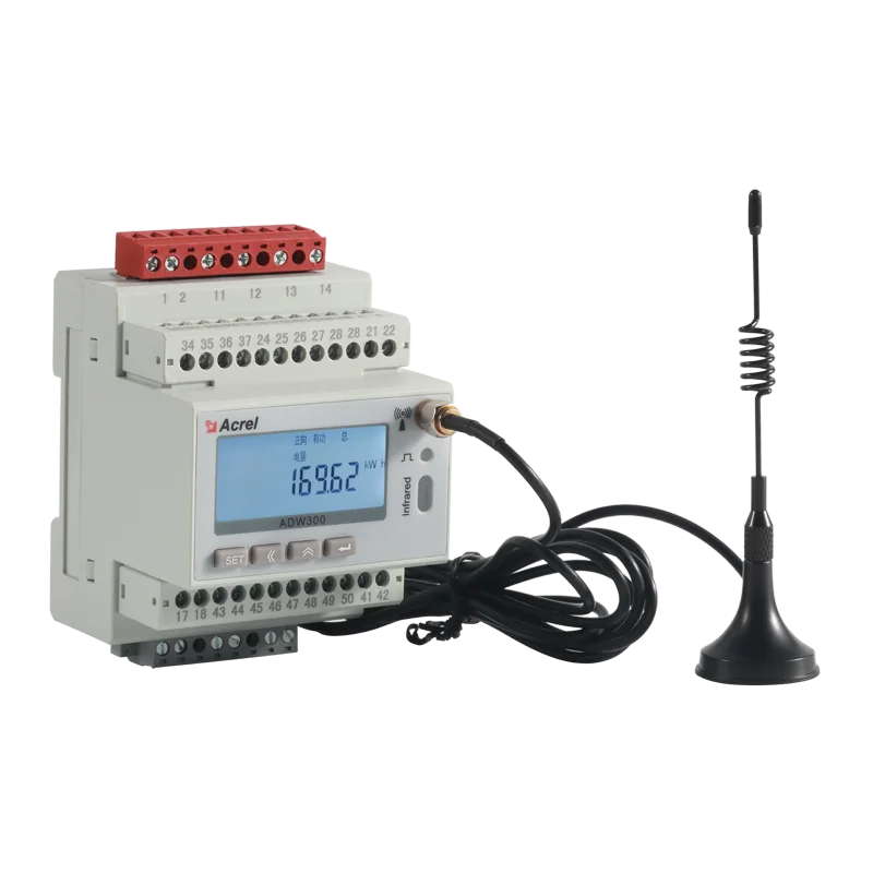 Acrel Rs485 MQTT 4 Channels NTC Temp Sensors Monitoring Energy Meter 3 Phase Wireless IOT WiFi Power Meter+3 Pcs 300A Input Cts