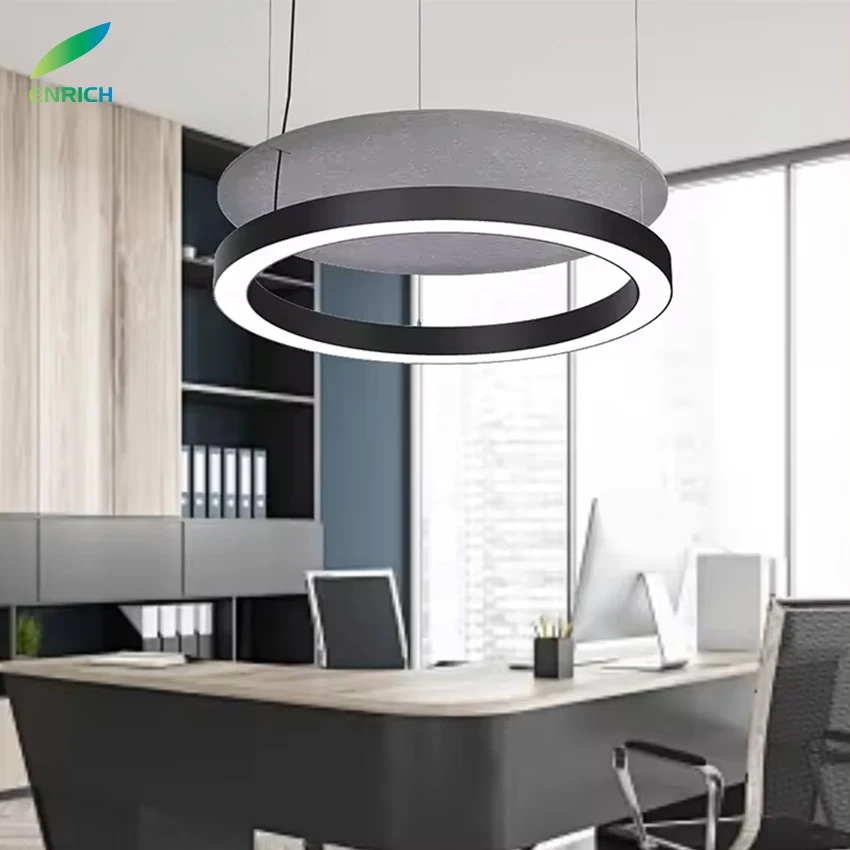 European Chandelier Hard Felt Fabric Ceiling Lamp Ring LED Pendant Light Non-Woven PET Felt Lamp 5 Years Warranty