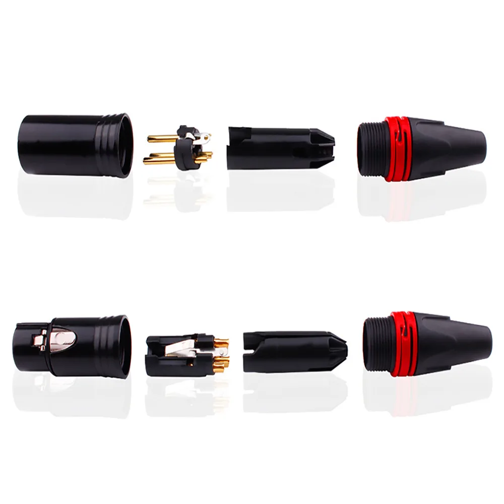 Color 3 core XLR male and female audio plug, XLR microphone connector, XLR gold-plated copper needle guitar cable connector