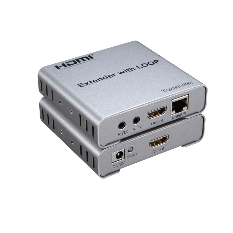 Удлинитель HDMI TX / RX с ИК через Cat5E 6 50M 1.4 Launcher + приемник 4Kx2K 1080P Поддержка 3D для TV DVD PS4 Проектор