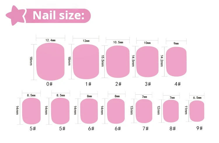 Child Harmless Nail with Glue Tips Coffin Press on False Nails Art Stick Designs Artificial Full Cover Detachable Box Wholesale