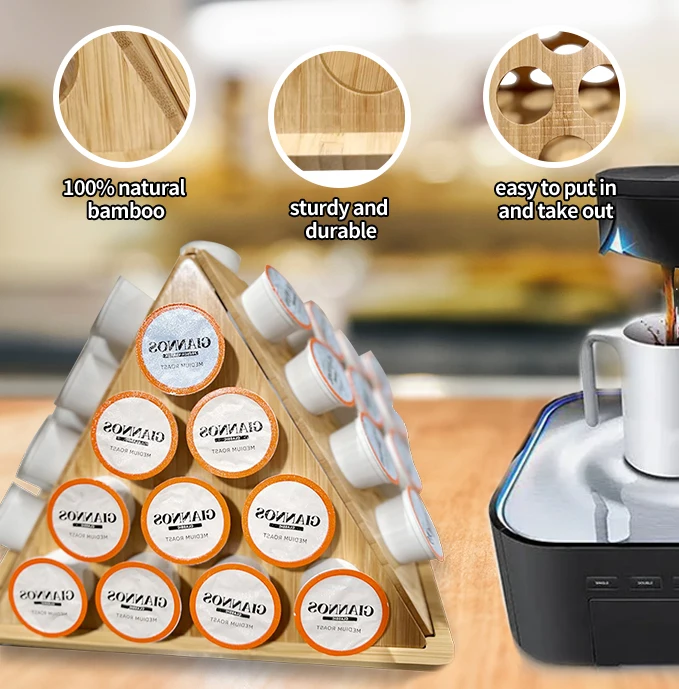 Youlike Disposable Customizable Coffee Bar capsule Pod Holder and K Cup Organizer Pyramid Design