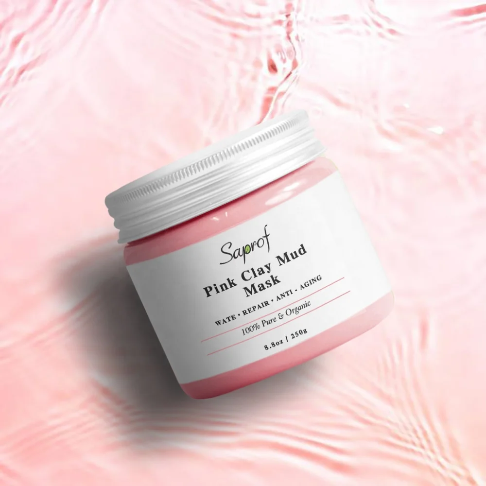 Private label Pink Clay  OEM custom logo Best skin care natural organic hydrating whitening clay