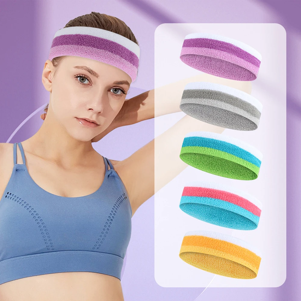 Custom strip colorful flexible elastic sweat band breathable fitness running yoga gym sport Headband