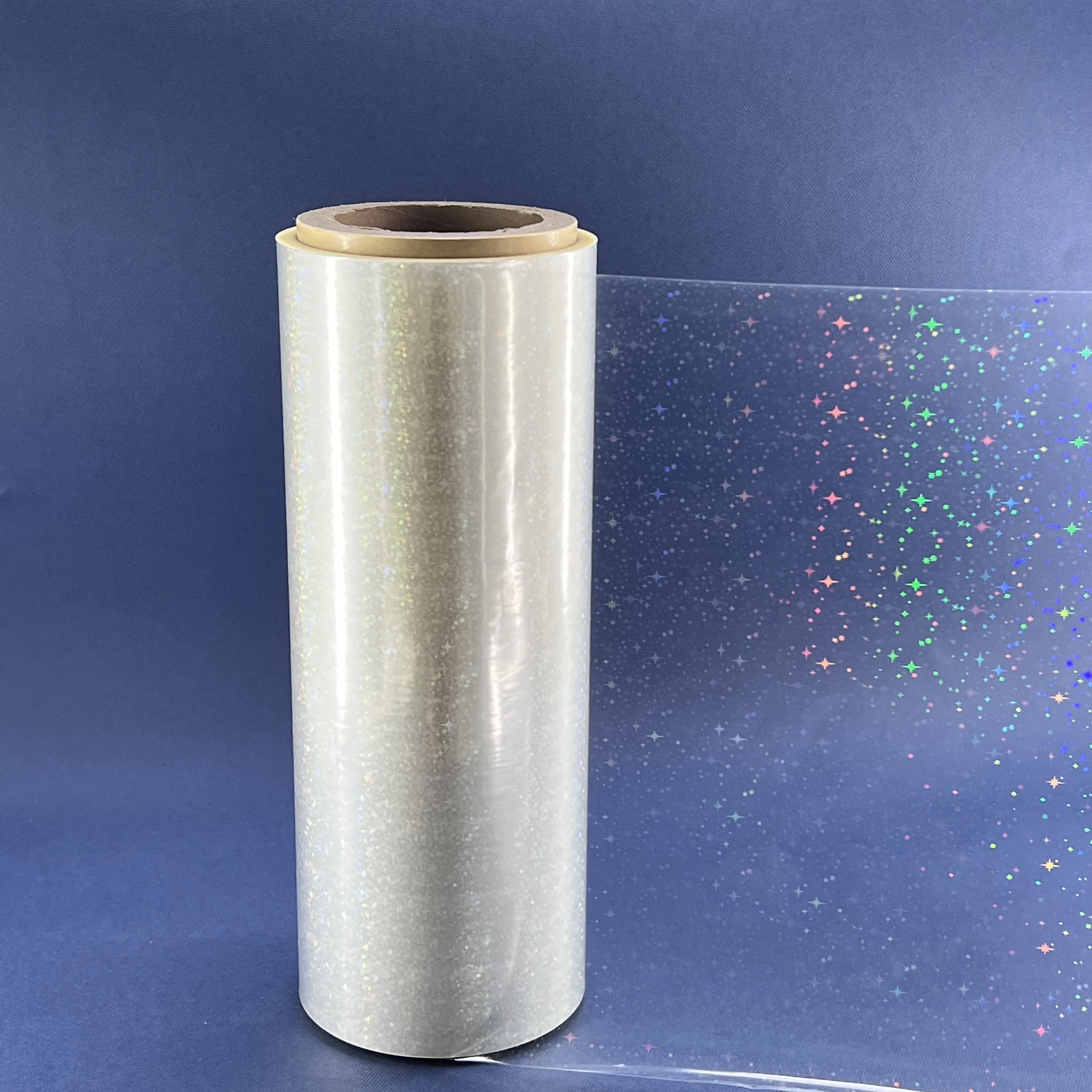 Wholesale new materials wet holographic glitter clear lamination film without glue
