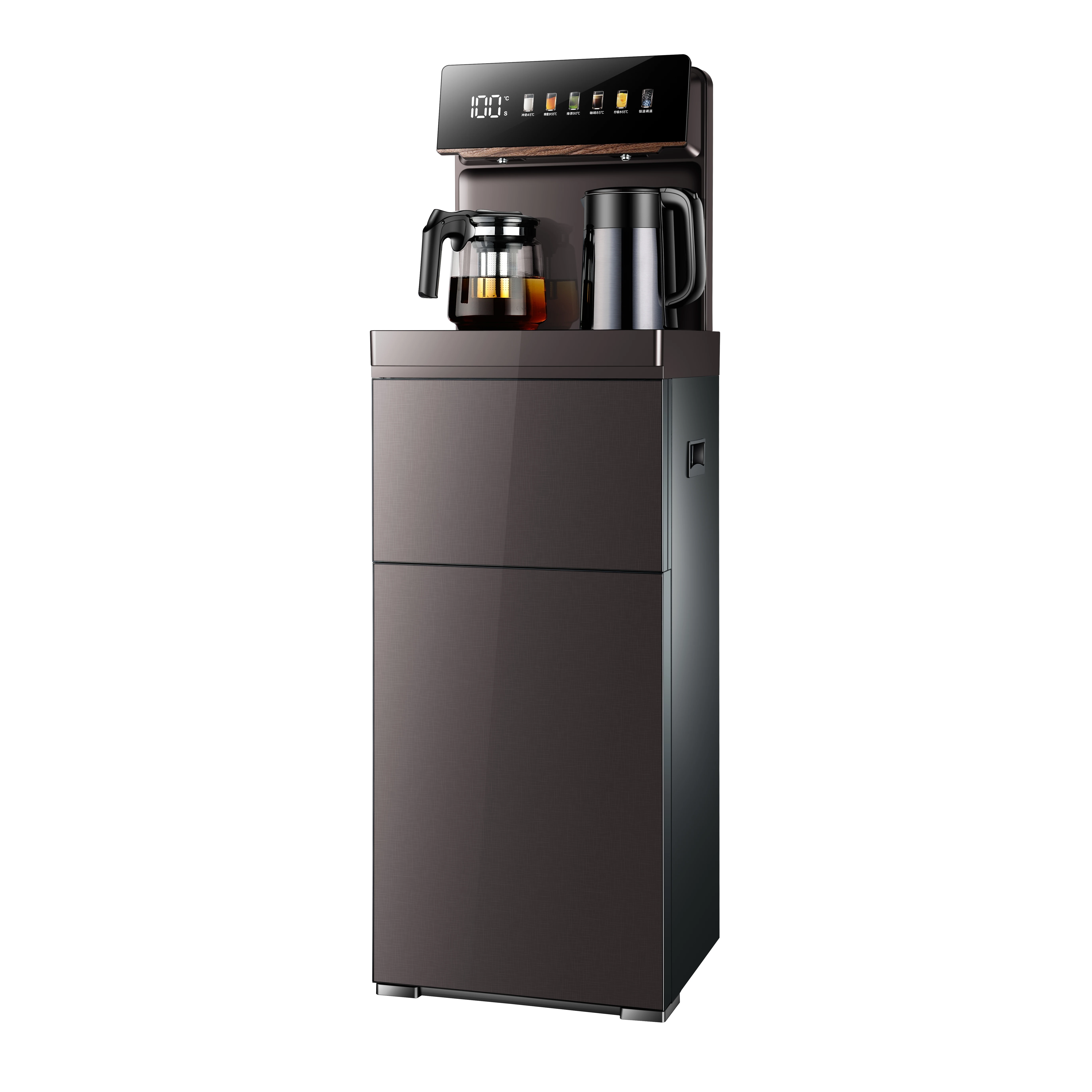 Touchscreen Operated Six-Temperature Vertical Tea Bar Machine - Bottom Loading for Sophisticated Beverage Creations