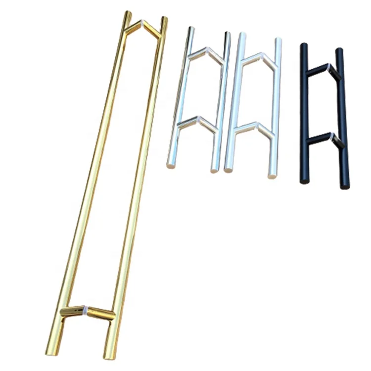 Stainless Steel Hardware Sliding Pull H Type Handles Interior Shower Bathroom Glass Door Handle
