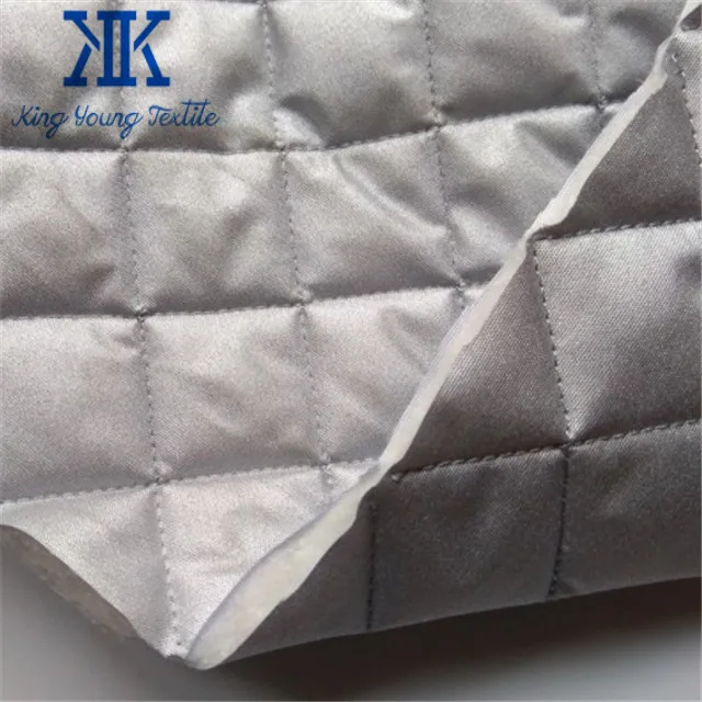 quilted thermal insulation fabric / waterproof silver coated quilted heat resist fabric