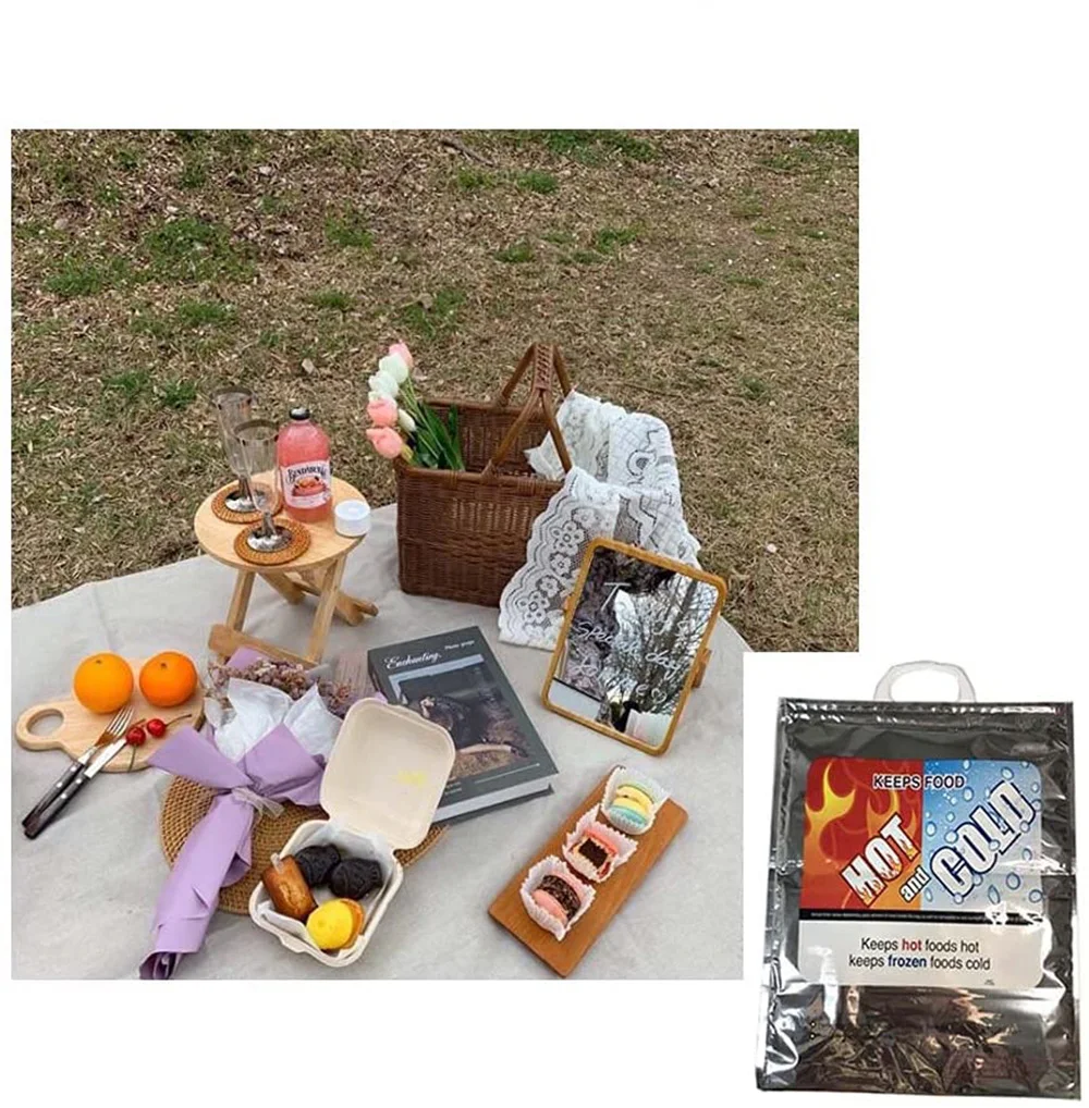 Wholesale size custom Handle Hot cold storage bags Lunch Food Tote takeaway bag thermal insulation bag zhejiang