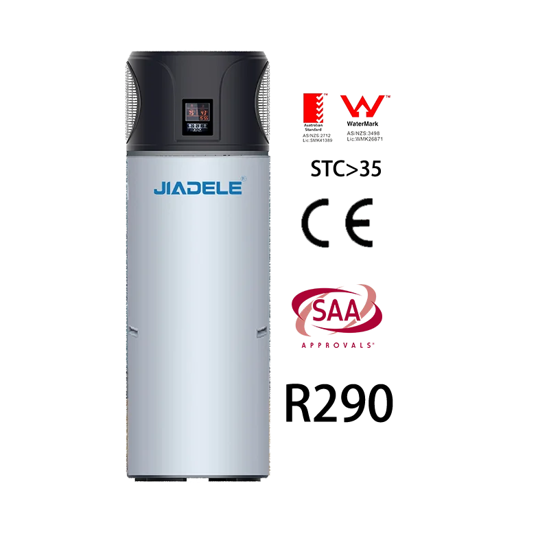 JIADELE 300L All in One Domestic High Temperature Hot Water Heat Pump Water Heater R290 Heat Pump All in One