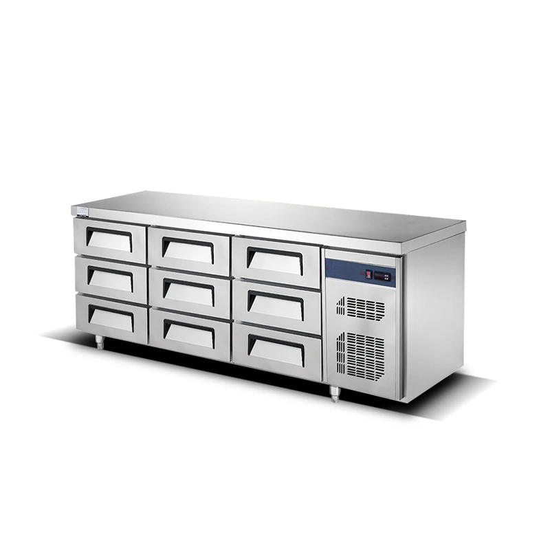 
Commercial Stainless Steel Undercounter Drawer Type Freezer Refrigerator Cabinet 