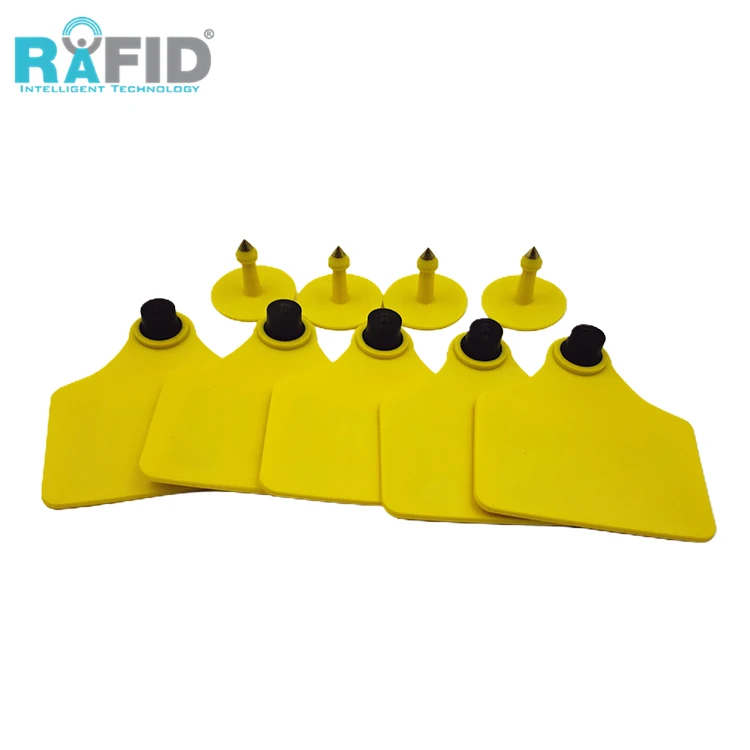 RAFID UHF RFID Animal Ear tag Animal ID Chip EID  ISO11784/5 FDX-B Sheep Cow Cattle Ear Tag For Livestocks Identification