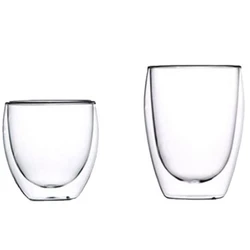 250-450ml double wall coffee cup with handle