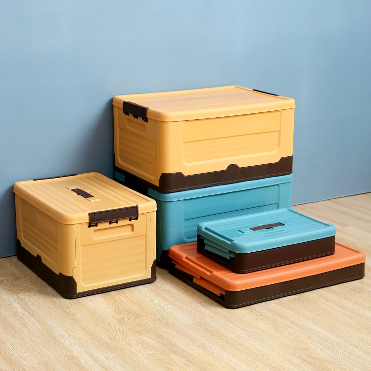 Cheap 3 color plastic toys clothing plastic foldable storage container with lids
