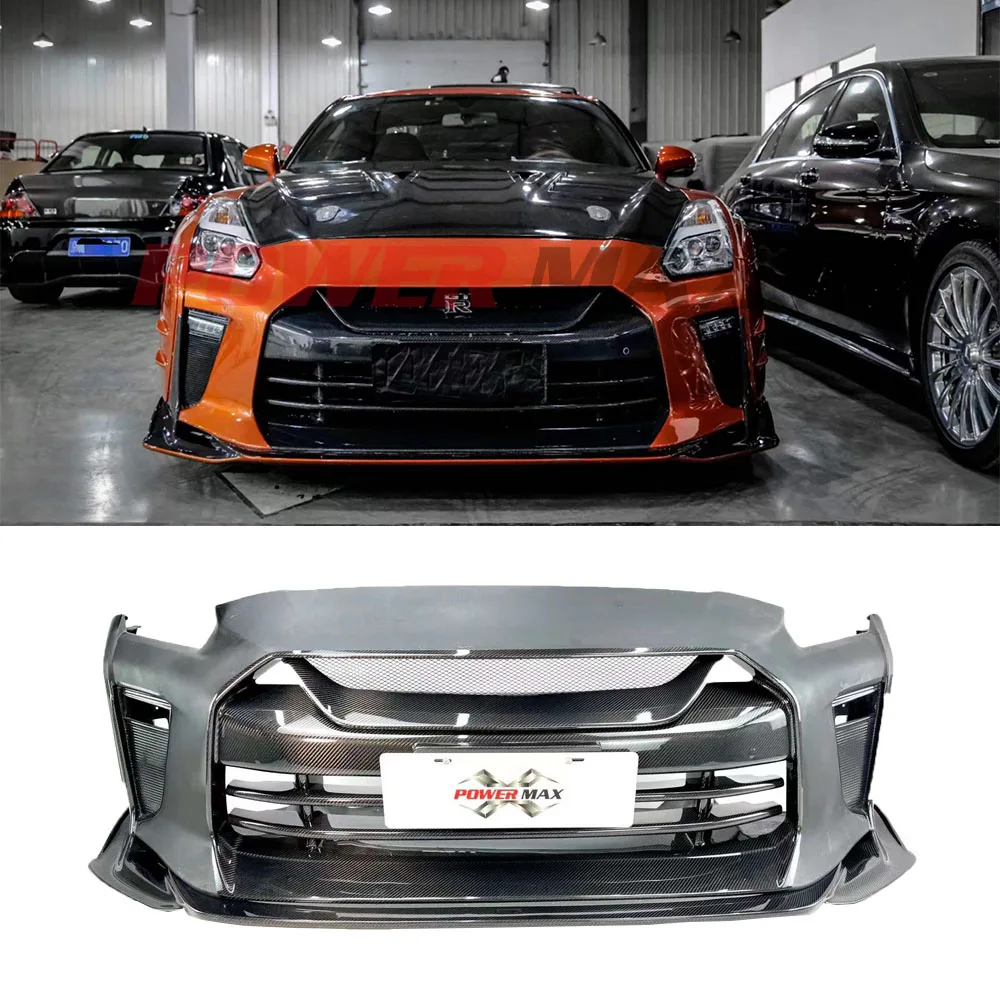 TS Style Body kit 2017-2019 Half Carbon Fiber Car Front Bumper Body kit For R35 GTR