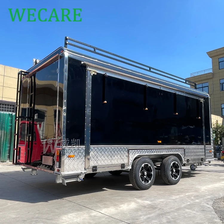 Wecare foodtruck mobile street food van pizza oven truck food carts and bbq food trailer with fully equipped kitchen equipments