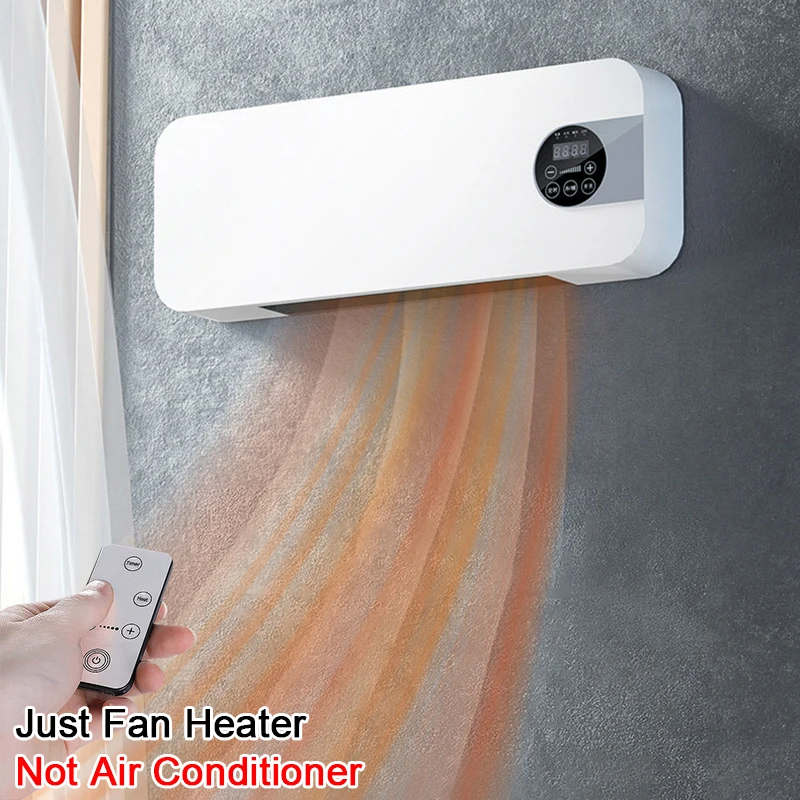 Небольшой настенный 1500 Вт с дистанционным управлением, быстрое отопление, горячий Умный домашний обогреватель с дисплеем для ванной, душевой комнаты, зимы