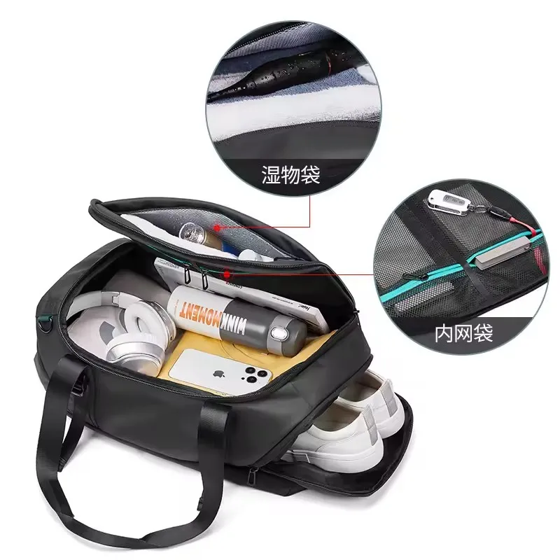 2024 индивидуальная спортивная сумка дорожные чемоданы водонепроницаемые индивидуальные портативные мужские сумки для фитнеса с отделением обуви спортивные