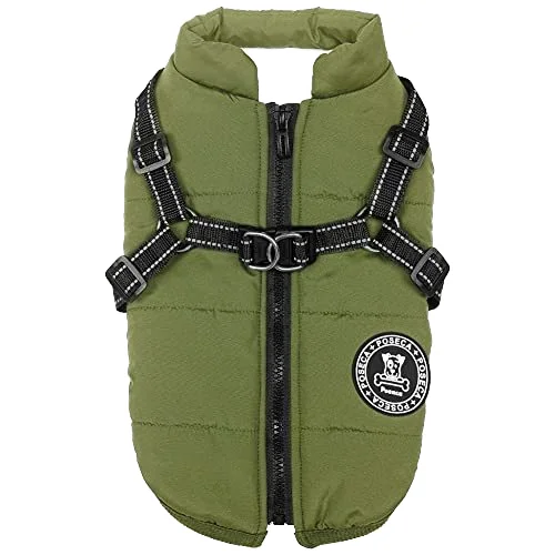 Small Dog Winter Jacket with Waterproof Harness Warm Pet Clothing made of Polyester Cotton for Spring Season Available XXL XL XS