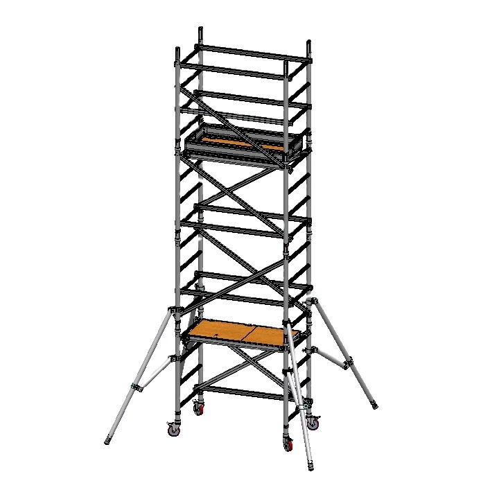 High Quality aluminum extrusion movable working platform ladder with safety rail